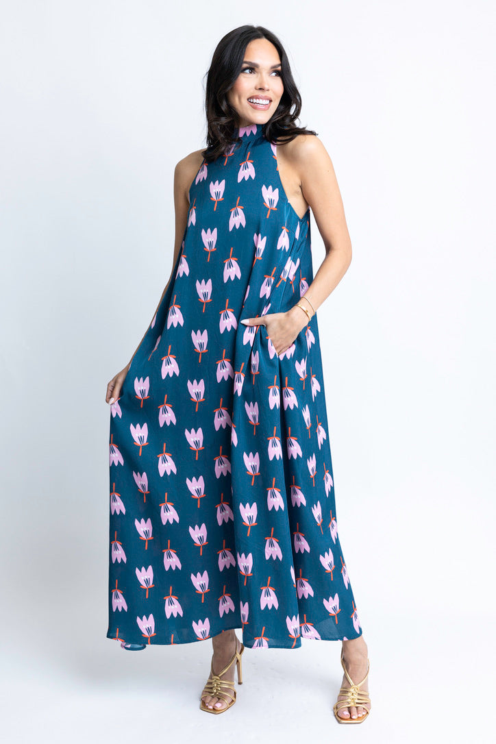 Poppy Satin Halter Maxi Dress – Shop Karlie