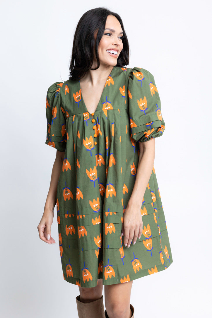 Poplin Poppy Vneck Dress – Shop Karlie